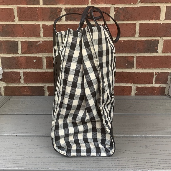 Tory Burch Black and White Checkered Tote - Picture 2 of 13